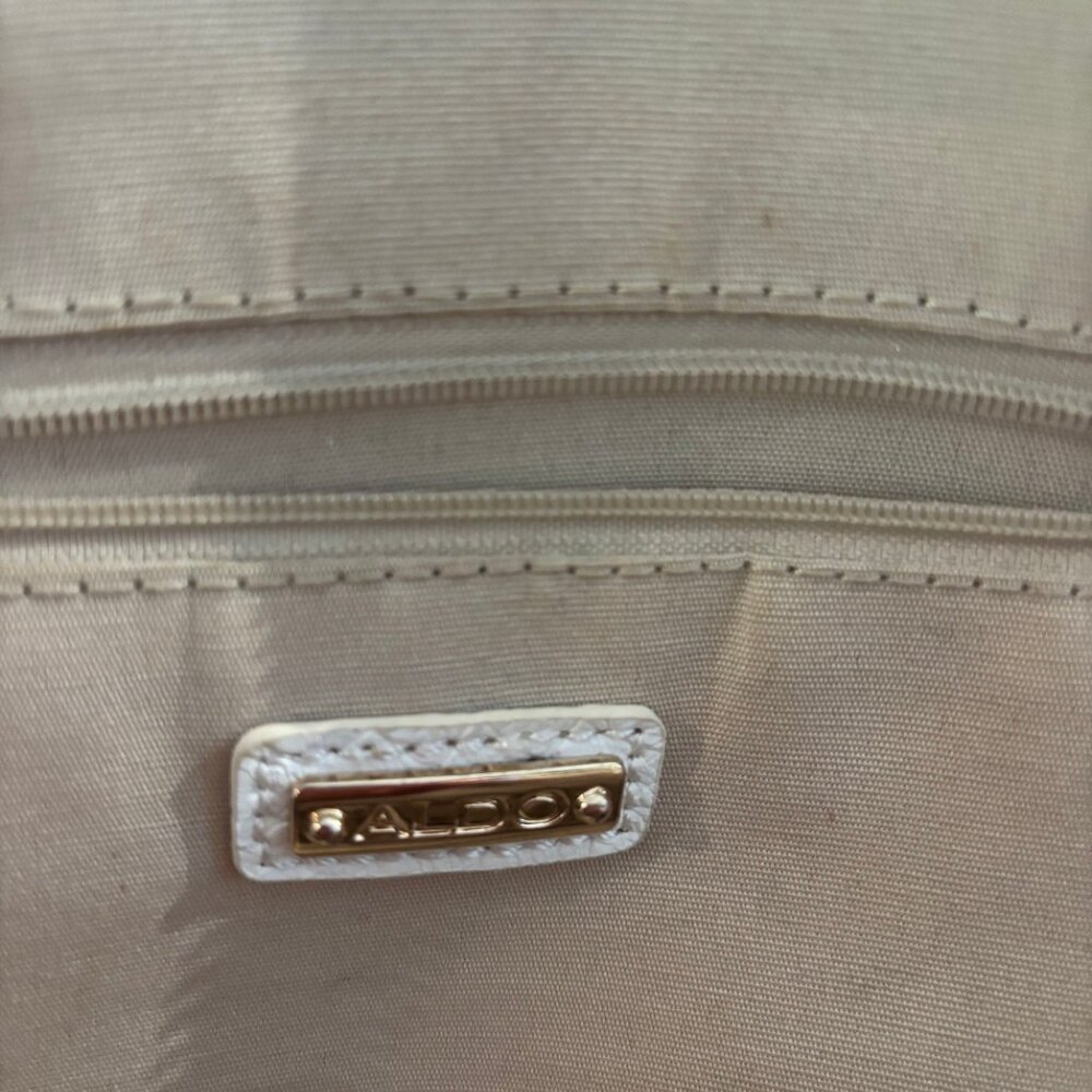 Aldo faux leather large‎ white satchel handbag purse - Picture 7 of 15